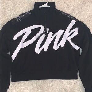 Black and White Pink Logo Pullover